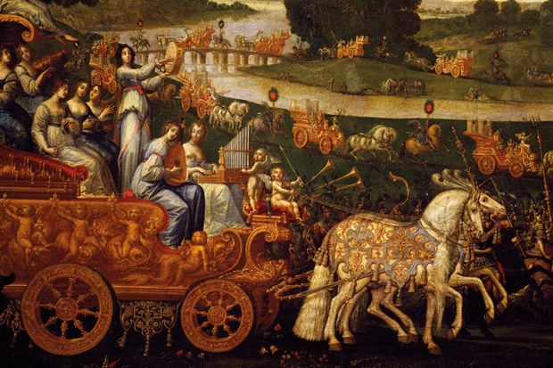 Chariot of Musicians, Detail from Earth painting, Claude Deruet Chariot of Musicians, Detail from Earth painting, Claude Deruet