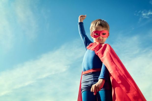 Child in superhero costume