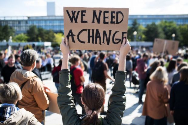 A climate change protest