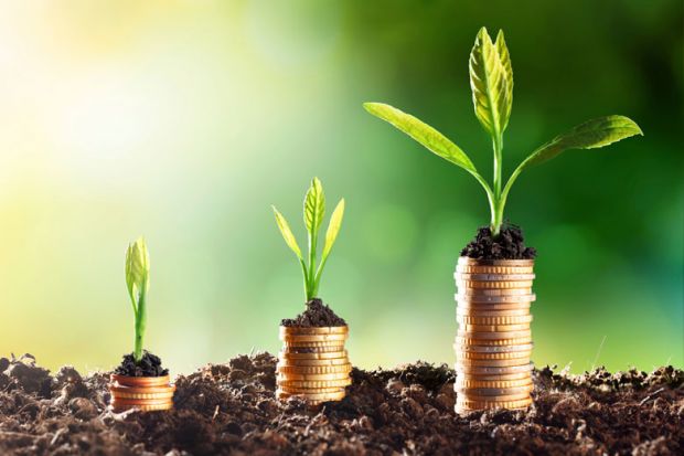 Coins growing in soil (economic growth) Coins growing in soil (economic growth)