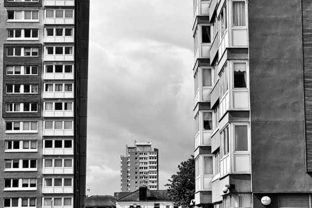 Towers on a council estate, representing class barriers