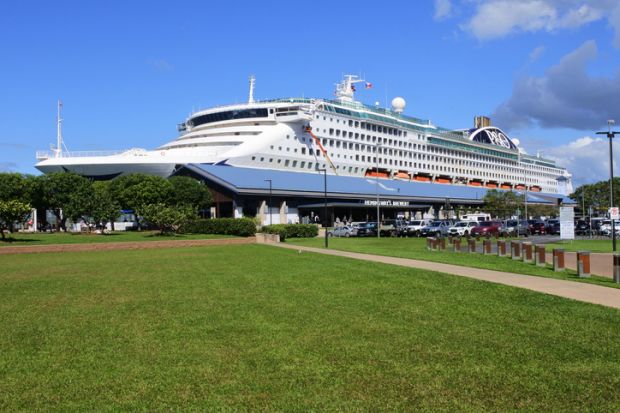 Cruise ship moored at the Cairns Cruise Liner Terminal Queensland Australia