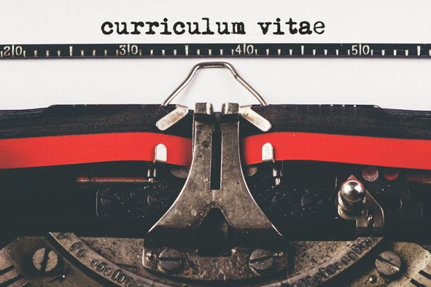 CV on old typewriter