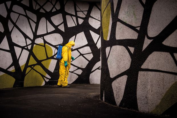 worker in hazmat suit worker in hazmat suit