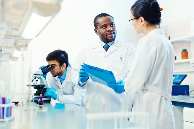 Diverse scientists in a lab Diverse scientists in a lab