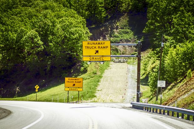 Emergency runaway truck ramp on I-80 Pennsylvania
