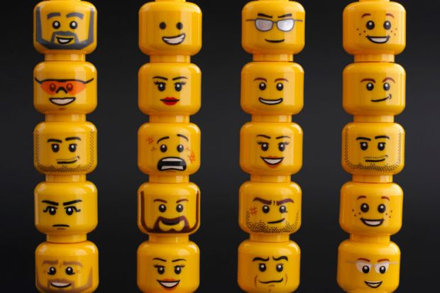 Emotions on the faces of Lego heads Emotions on the faces of Lego heads