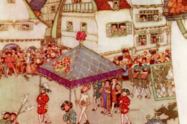 Illustration by Edmund Dulac for The Emperor's New Clothes. From Stories from Hans Andersen, published 1938