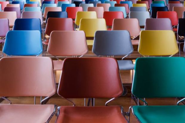 Empty colourful seats
