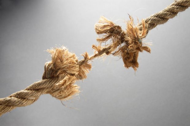 A fraying rope A fraying rope