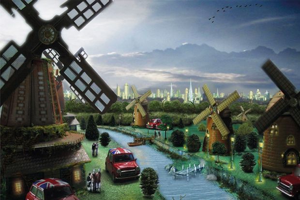 Future concept painting of Birmingham Future concept painting of Birmingham