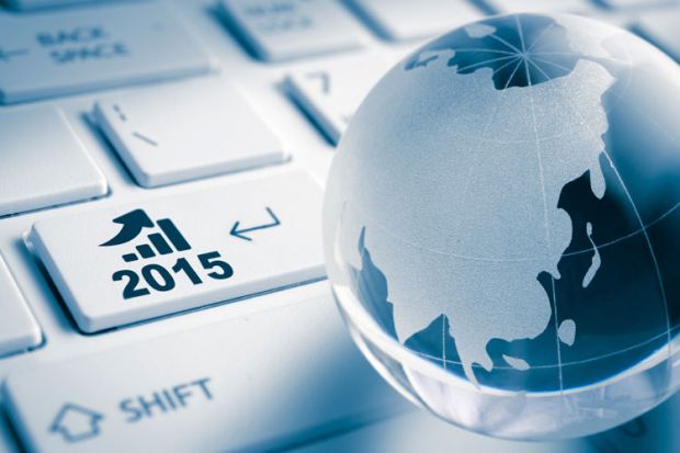 Glass globe on Apple keyboard Glass globe on Apple keyboard