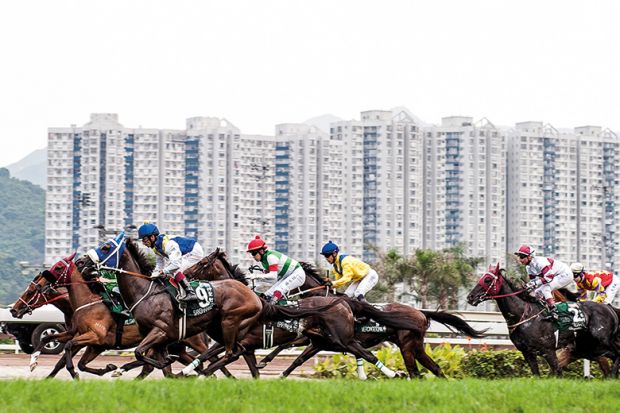 A horse race in Hong Kong A horse race in Hong Kong