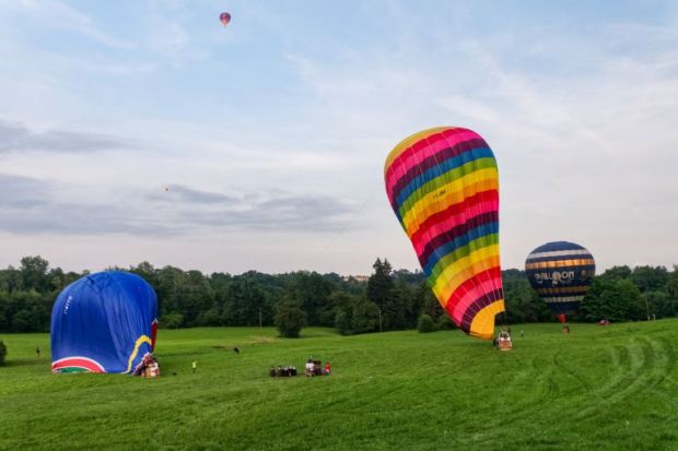 hot air balloons deflated