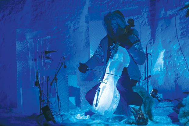 Svante Henryson performs at the Geilo Ice Music Festival in Norway in 2013