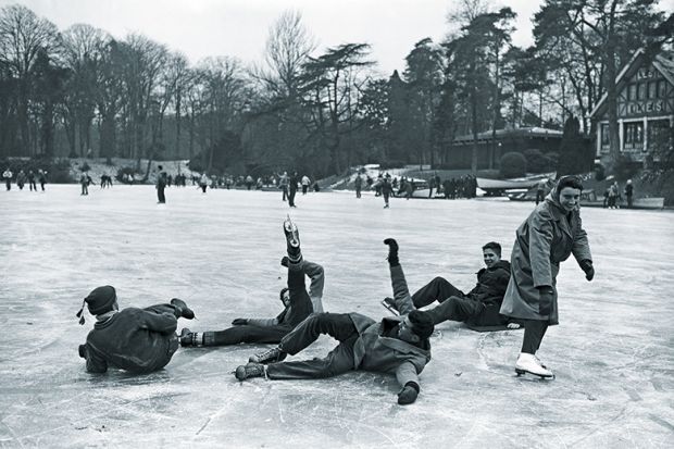 A group of ice skaters A group of ice skaters