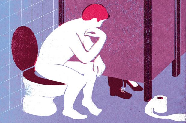 Illustration of man sitting on toilet, by David Humphries Illustration of man sitting on toilet, by David Humphries
