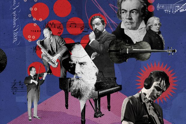 Illustration of a group of well-known musicians Illustration of a group of well-known musicians