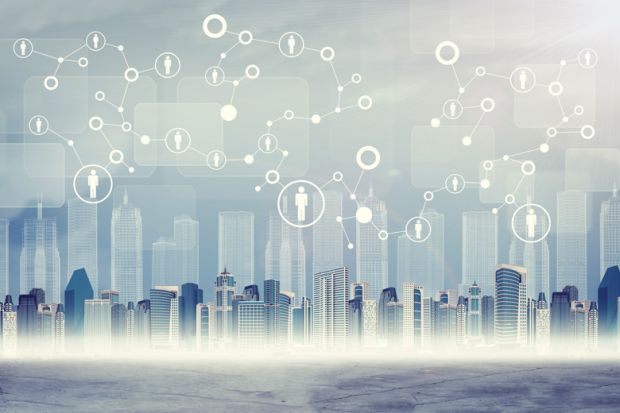 Interconnected city (concept illustration) Interconnected city (concept illustration)