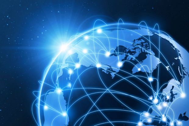 Interconnected globe (illustration) Interconnected globe (illustration)