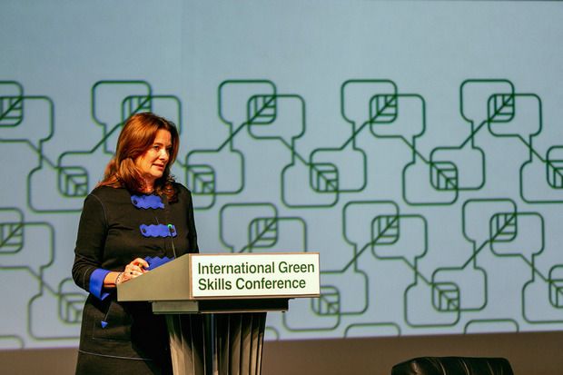 Gillian Keegan, UK secretary of state for education, speaking at the International Green Skills Conference