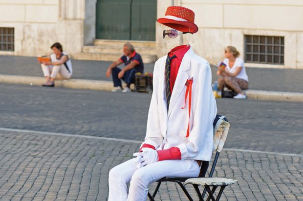 Invisible man sitting in chair, Piazza Navona, Rome, Italy Invisible man sitting in chair, Piazza Navona, Rome, Italy
