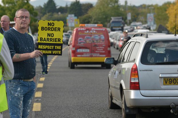 Irish border protest Irish border protest