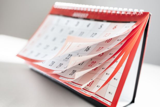 Desk calendar pages turning