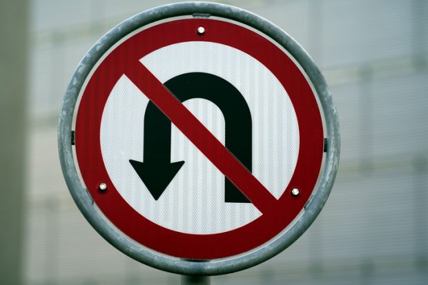 No u-turn road sign