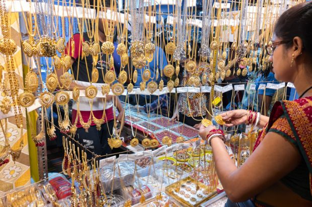 Shopping at a roadside costume jewellery stall