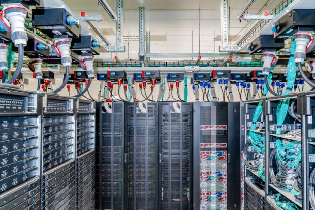The servers of the data centre of the European Centre for Medium Range Weather Forecasts.