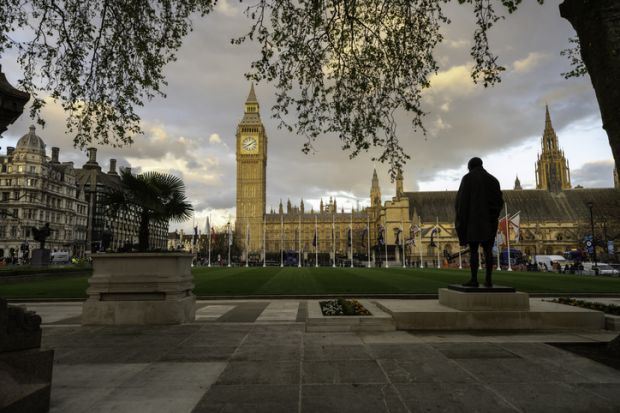 City of Westminster, London skyline with the Palace of Westminster, the Houses of Parliament building including the Elizabeth Tower.