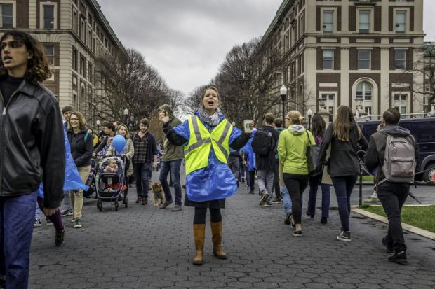 Protests by students are a common sight at Columbia University.