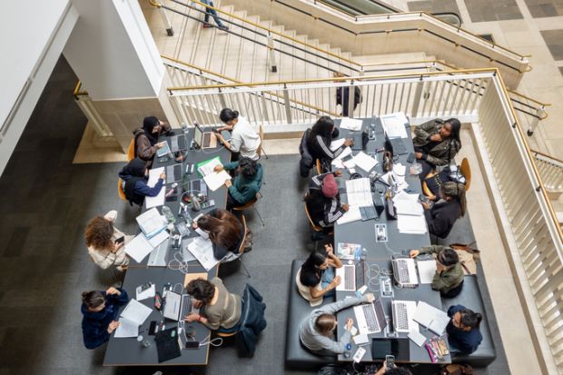 Visitors to the British Library using its facilities and services to study and do research.