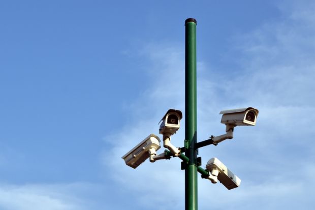 group of urban surveillance street camera.