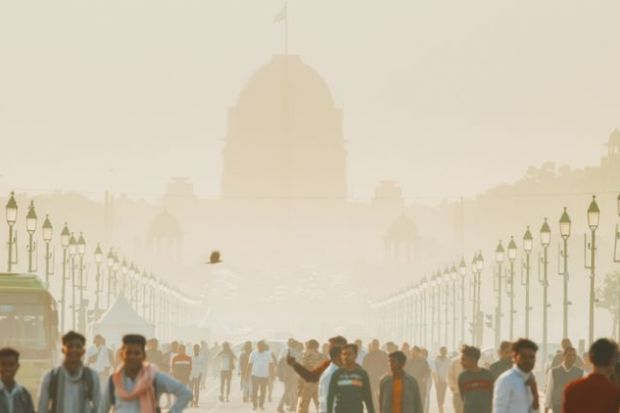 People walking on Kartavya Path, Rajpath Area in New Delhi, India People walking on Kartavya Path, Rajpath Area in New Delhi, India