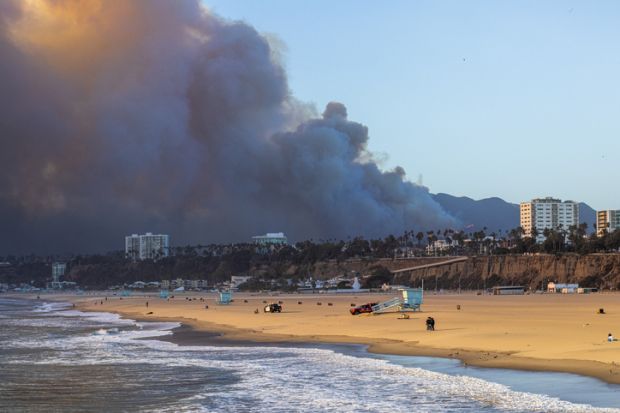 The Pacific Palisades fire burns near Los Angeles, California
