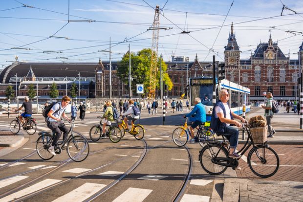 Cyclists in Amsterdam 