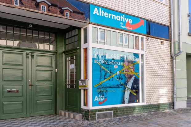 AfD Alternative für Deutschland constituency office in Heilbad Heiligenstadt, Germany