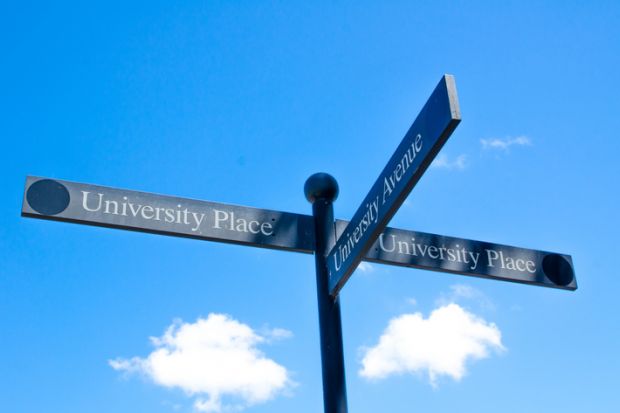 University direction sign