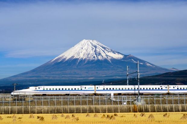 Fuji Mountain and Shinkansen Bullet Train Fuji Mountain and Shinkansen Bullet Train