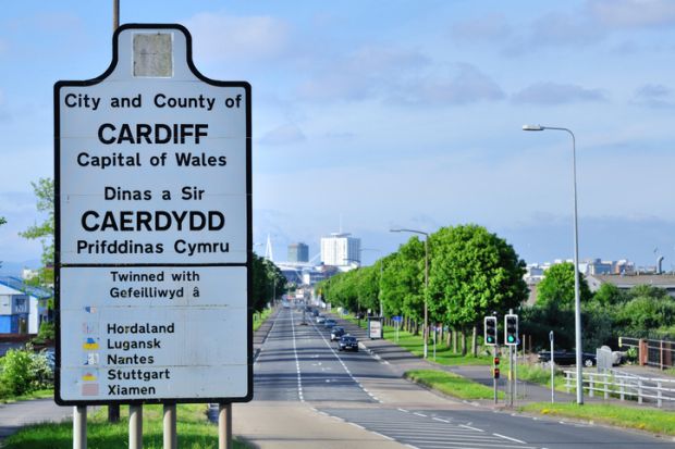 Cardiff road sign