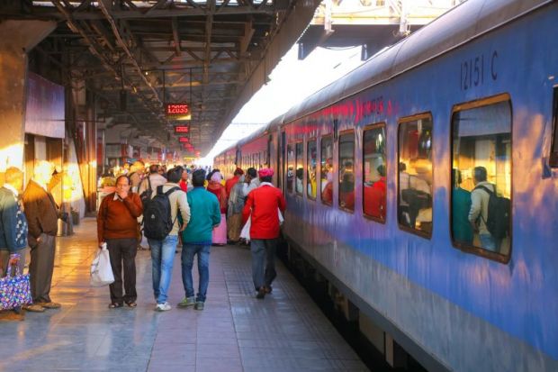 People walking at Jaipur Junction railway station in Rajasthan. People walking at Jaipur Junction railway station in Rajasthan.