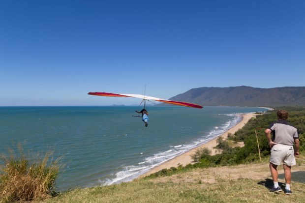 Hang glider starting from from Trinity Bay lookout. Hang glider starting from from Trinity Bay lookout.