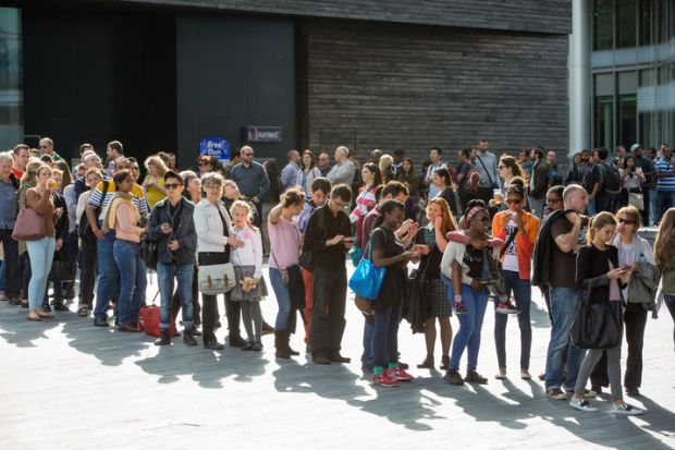 People waiting to see the Mayor of London office at open public day.