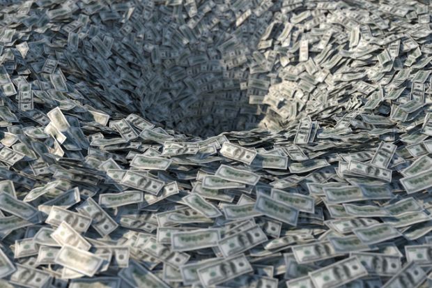 A whirlpool formed by thousands of banknotes A whirlpool formed by thousands of banknotes