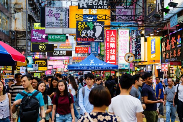 The busy streets of Hong Kong 