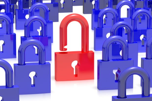 open access locked up padlock