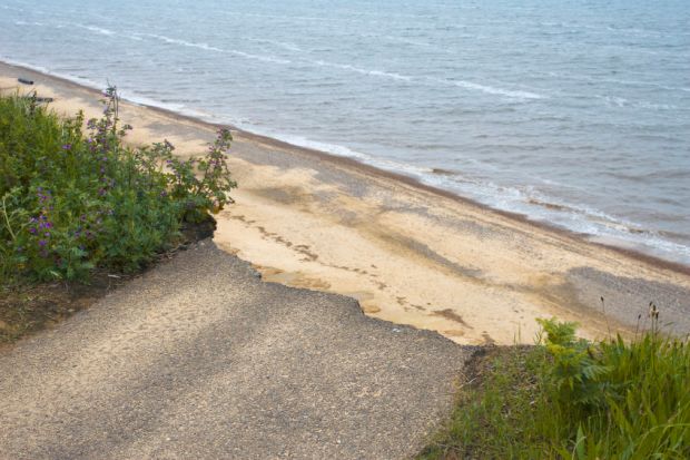 Road going over cliff