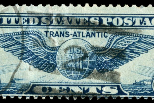 Transatlantic US postage stamp